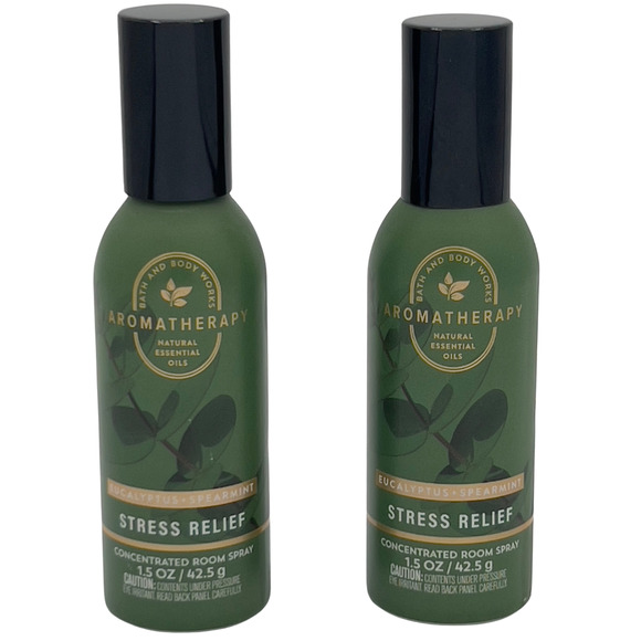 2 Bath & Body Works Stress Relief Eucalyptus Spearmint Concentrated Room Spray - Picture 1 of 3
